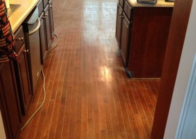 a damaged hardwood floor