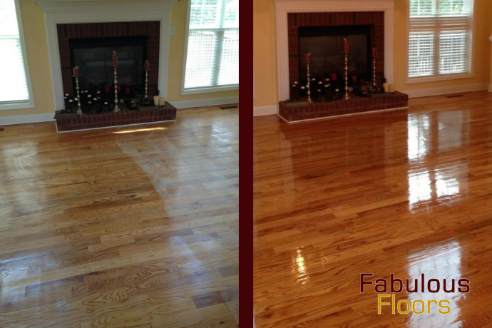 before and after wood floor refinishing