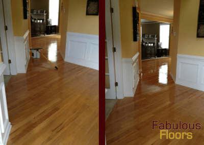 before and after wood floor refurbishing columbus