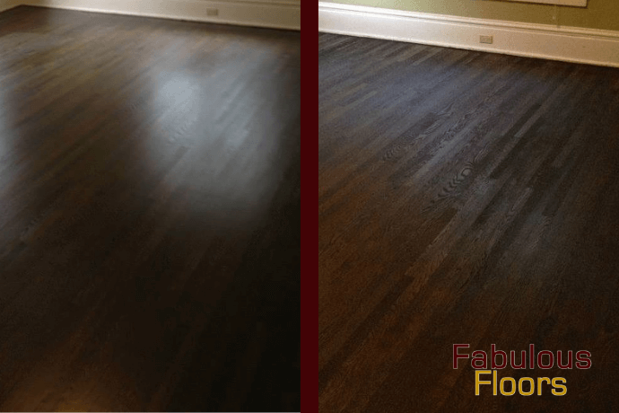 Before and after hardwood floor resurfacing in Groveport, OH