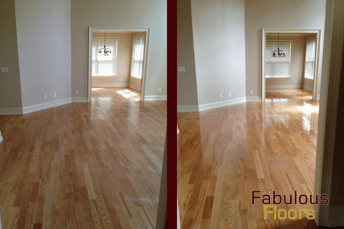 before and after hardwood floor resurfacing in hilliard