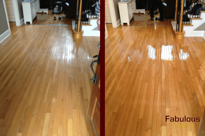 before and after hardwood floor refinishing in london oh