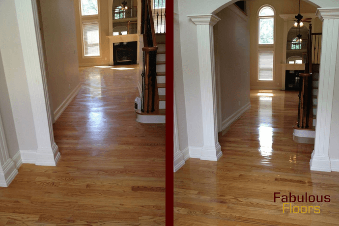 before and after hardwood floor resurfacing in plain city, oh