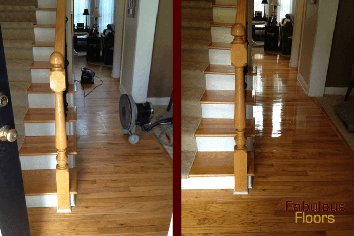 before and after hardwood floor resurfacing in pickerington, oh